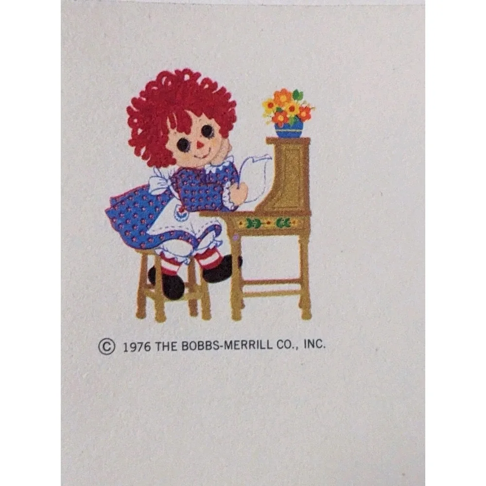 Vtg 1976 Raggedy Ann Stationery Set by Hallmark Bobbs- Merrill Paper Envelopes